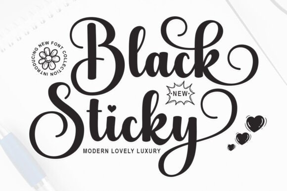 Black Sticky: A Modern Script Font for Elegant Design