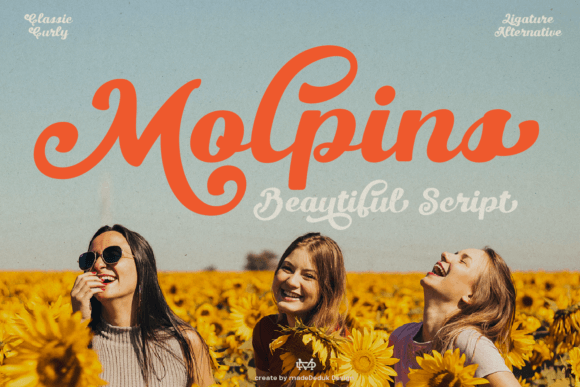 Molpins: A Curly Script Font for Distinctive Design